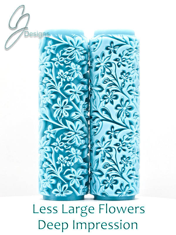 Less Large Flowers Deep Impression Texture Rollers