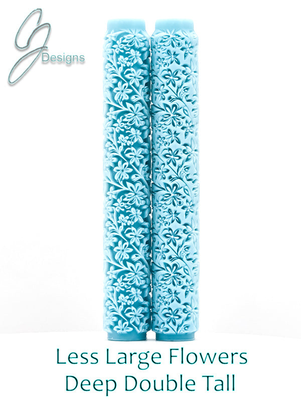 Less Large Flowers Deep Impression Texture Rollers