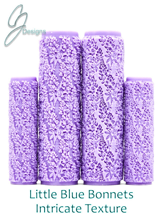Little Blue Bonnets Intricate Detail Texture Roller