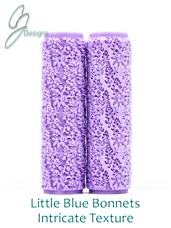 Little Blue Bonnets Intricate Detail Texture Roller
