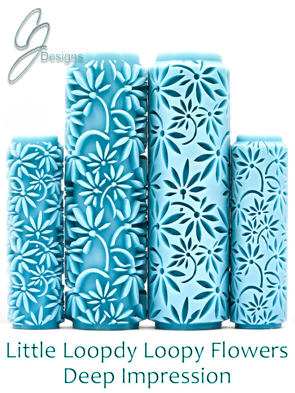 Little Loopdy Loopy Flowers Deep Impression Texture Rollers