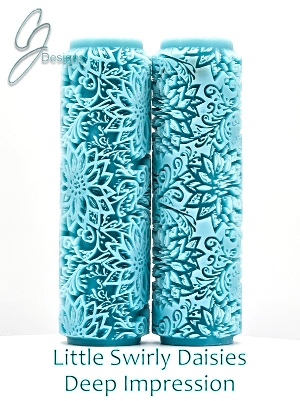 Little Swirly Daisies Deep Impression Texture Rollers