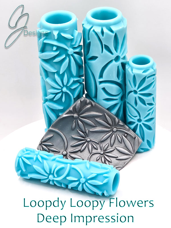 Loopdy Loopy Flowers Deep Impression Texture Rollers