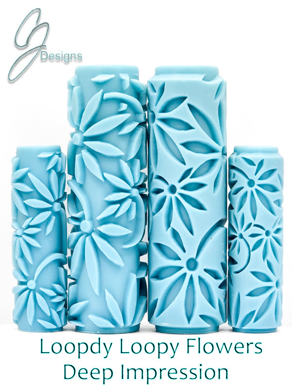 Loopdy Loopy Flowers Deep Impression Texture Rollers