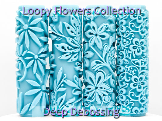 Loopy Flowers Collection Deep Impression Texture Rollers