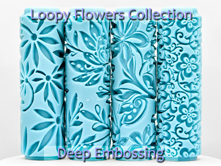 Loopy Flowers Collection Deep Impression Texture Rollers