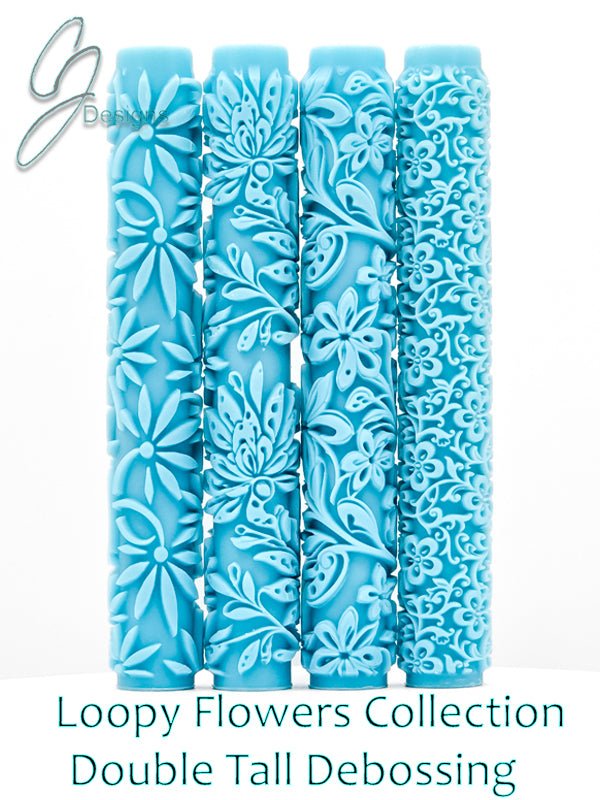 Loopy Flowers Collection Deep Impression Texture Rollers