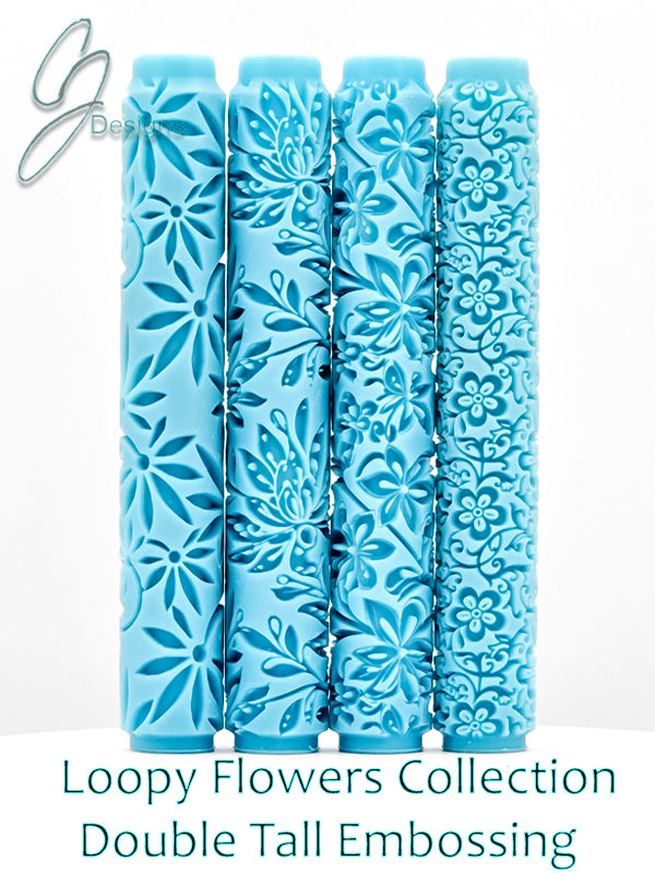 Loopy Flowers Collection Deep Impression Texture Rollers