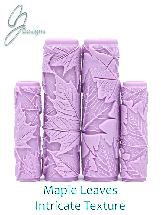 Maple Leaves Intricate Detail Texture Roller with DoubleTall Option