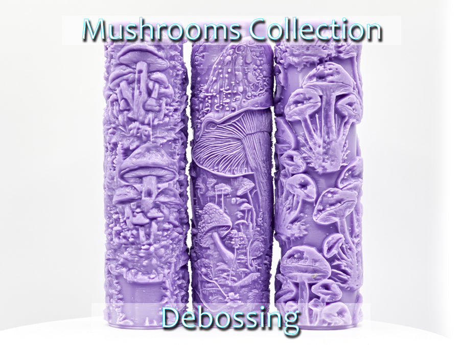 Mushrooms Collection Intricate Detail Texture Rollers