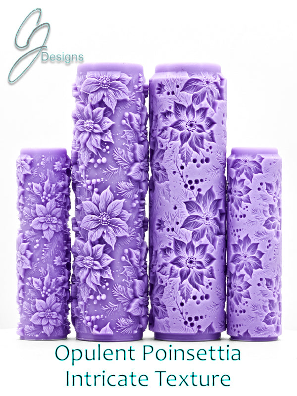 Opulent Poinsettia Intricate Detail Texture Roller