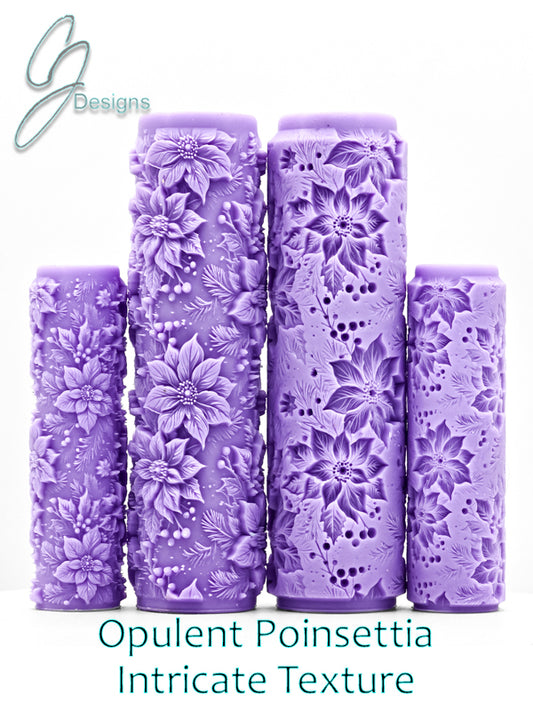 Opulent Poinsettia Intricate Detail Texture Roller