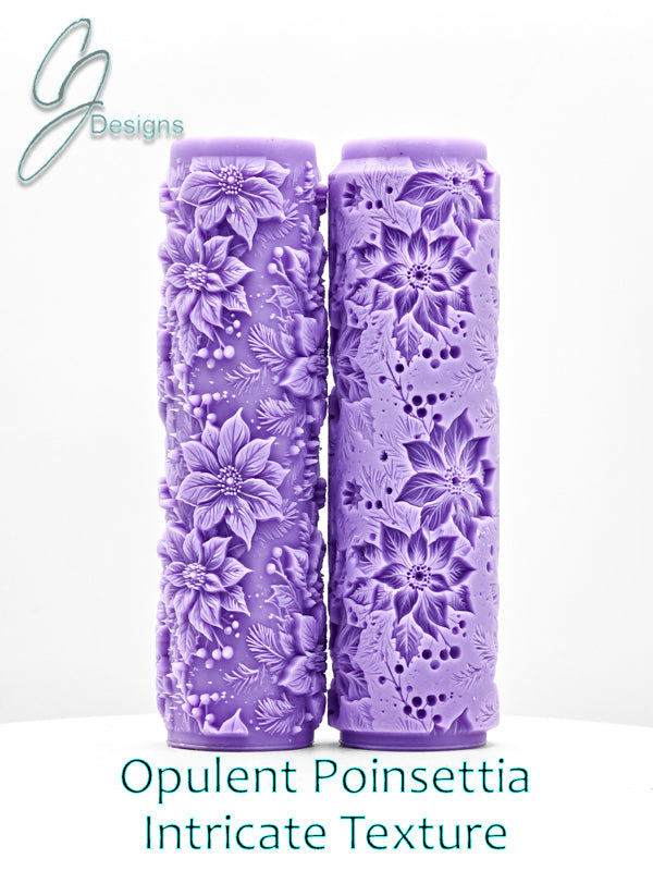 Opulent Poinsettia Intricate Detail Texture Roller