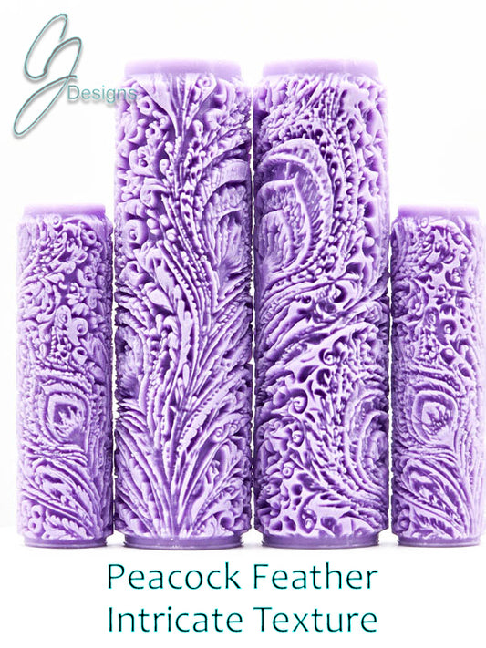 Peacock Feathers Intricate Detail Texture Roller