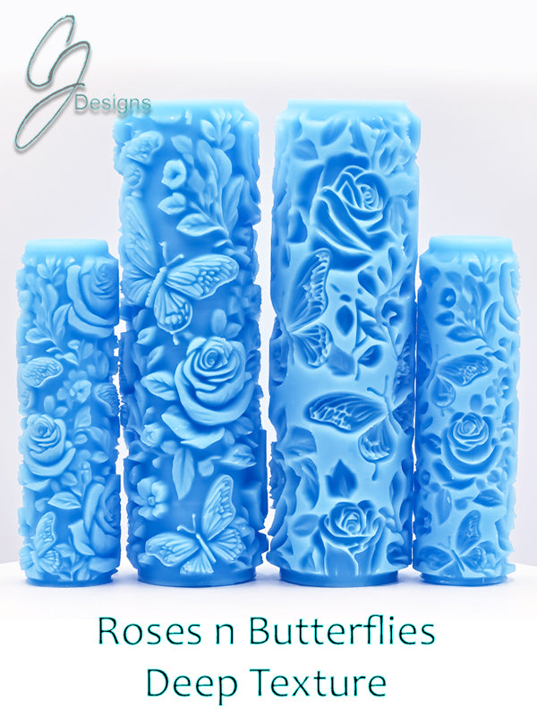 Roses N Butterflies Deep Impression Texture Rollers