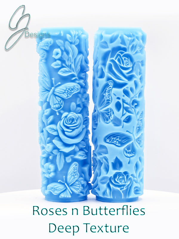 Roses N Butterflies Deep Impression Texture Rollers