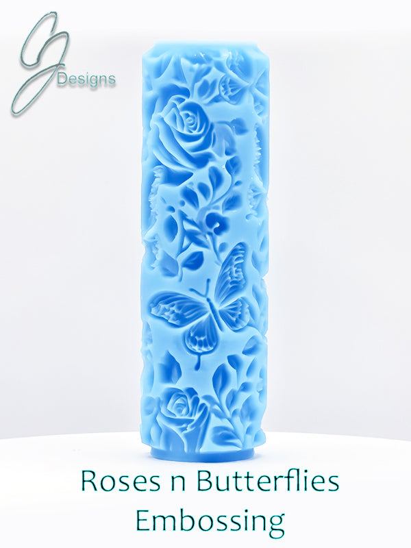 Roses N Butterflies Deep Impression Texture Rollers