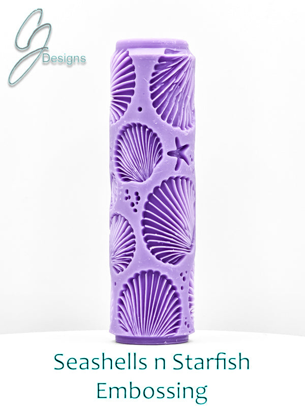 Seashells n Starfish Intricate Detail Texture Roller