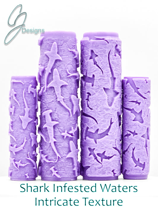 Shark Infested Waters Intricate Detail Texture Roller