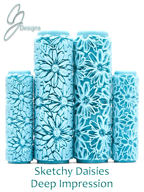 Sketchy Daisies Deep Impression Texture Rollers