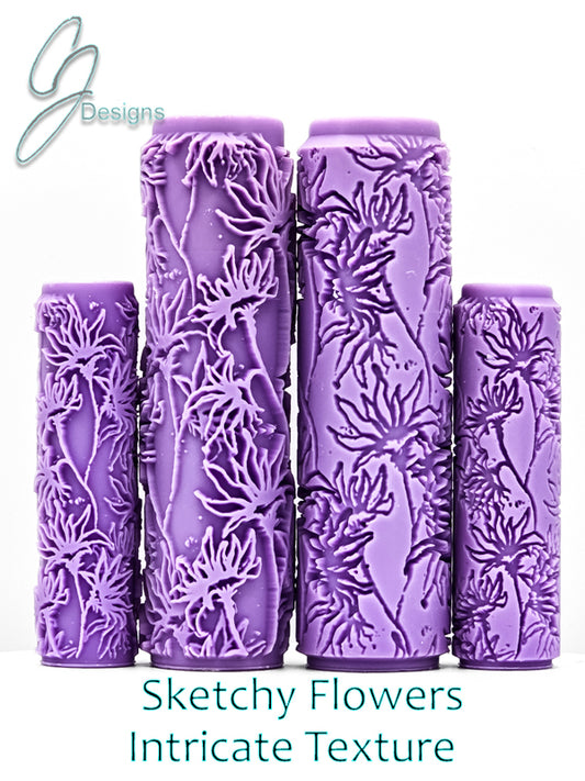 Sketchy Flowers Intricate Detail Texture Roller