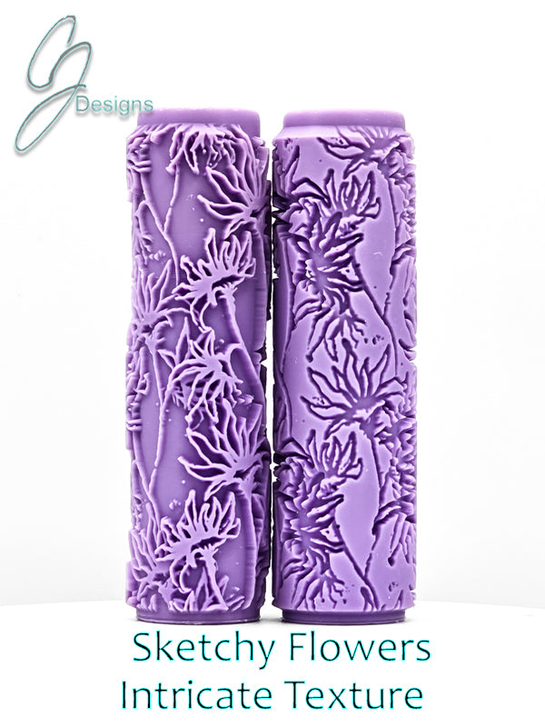 Sketchy Flowers Intricate Detail Texture Roller