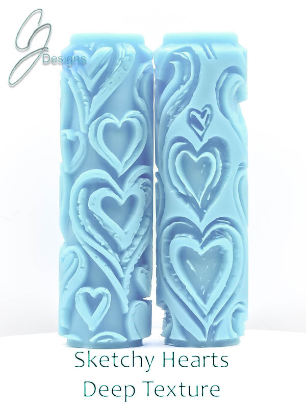 Sketchy Hearts Deep Impression Texture Rollers