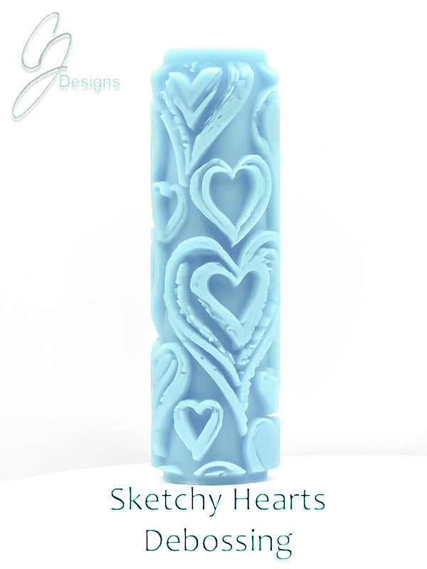 Sketchy Hearts Deep Impression Texture Rollers