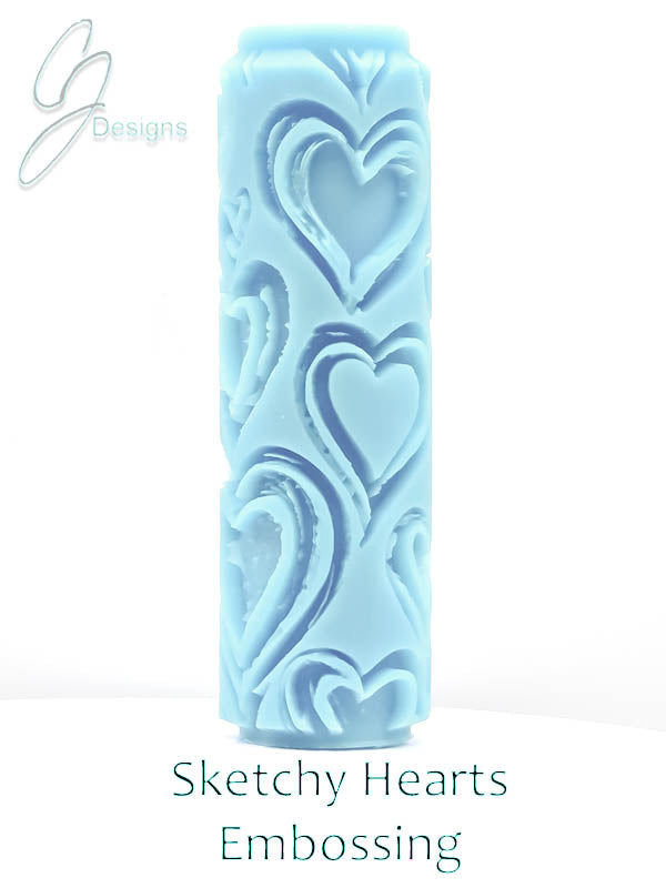 Sketchy Hearts Deep Impression Texture Rollers