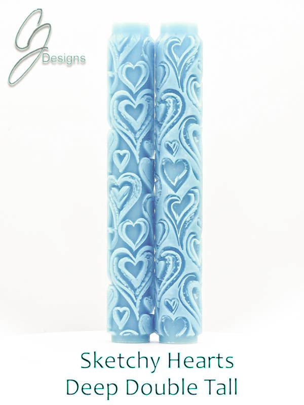 Sketchy Hearts Deep Impression Texture Rollers