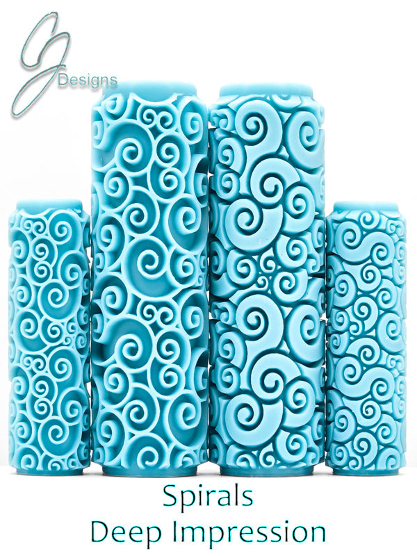 Spirals Deep Impression Texture Rollers