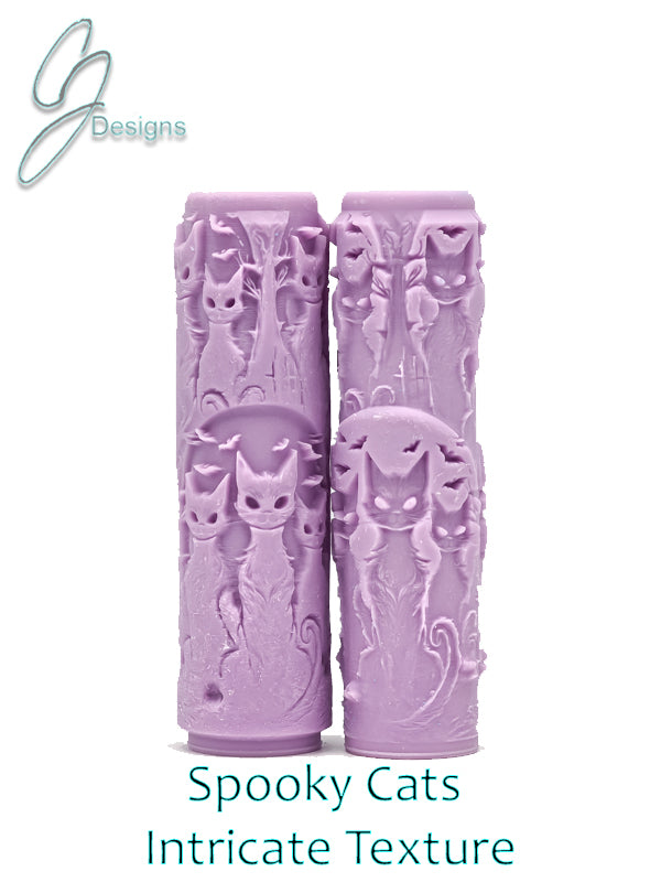 Spooky Cats Halloween Collection Intricate Detail Texture Roller