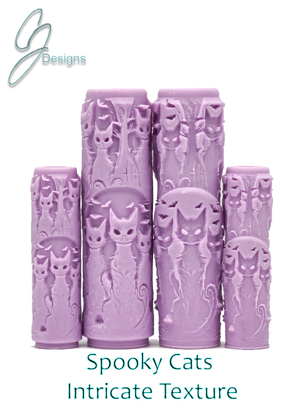 Spooky Cats Halloween Collection Intricate Detail Texture Roller
