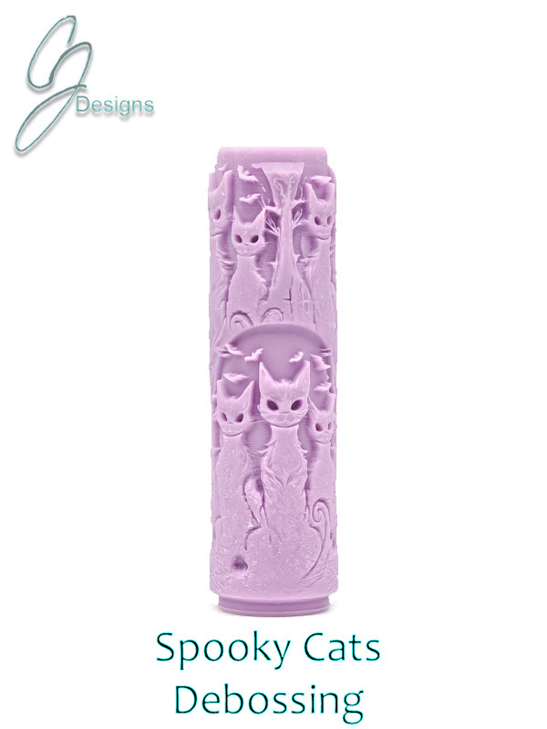 Spooky Cats Halloween Collection Intricate Detail Texture Roller