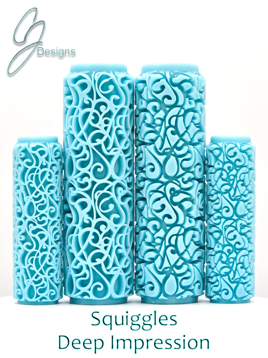 Squiggles Deep Impression Texture Rollers