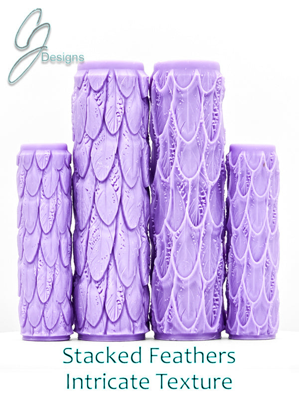 Stacked Feathers Intricate Detail Texture Roller