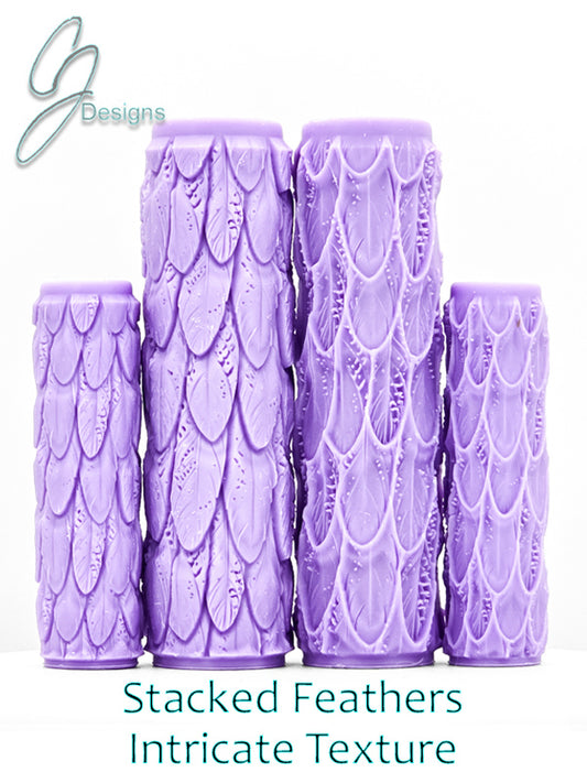 Stacked Feathers Intricate Detail Texture Roller