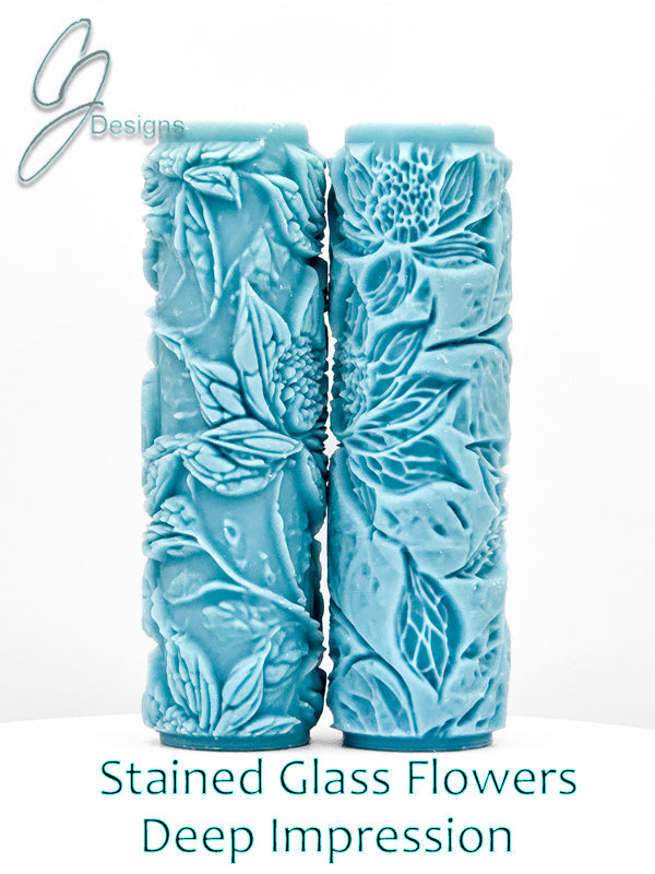 Stained Glass Flowers Deep Impression Texture Rollers