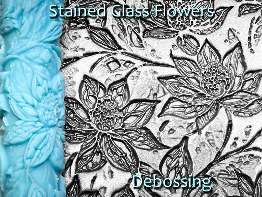 Stained Glass Flowers Deep Impression Texture Rollers