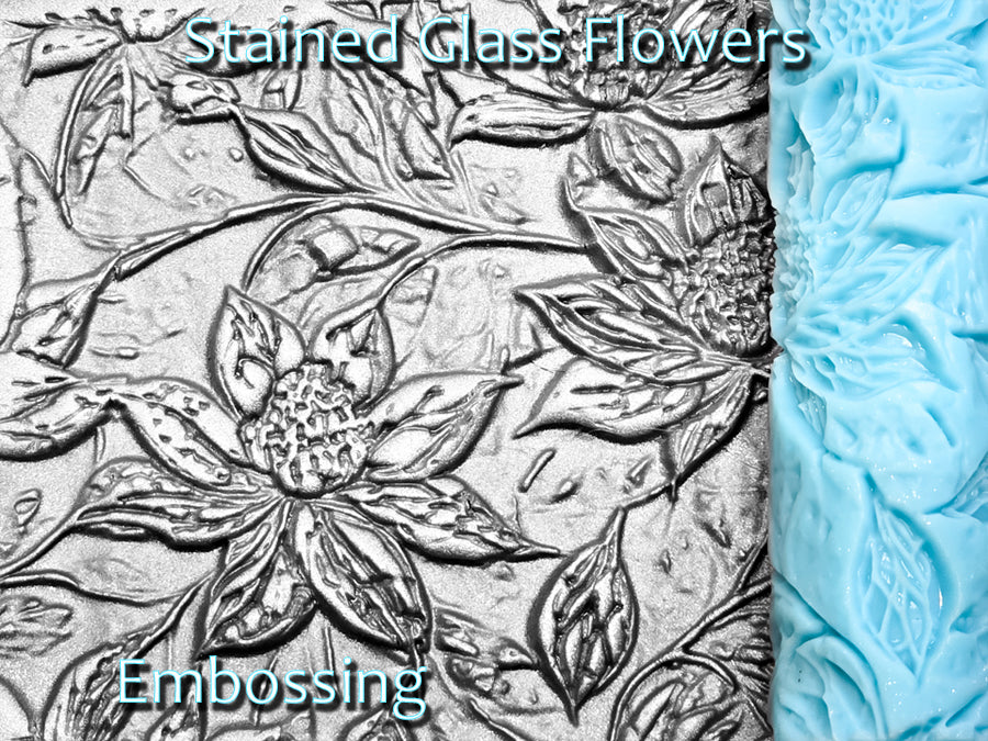 Stained Glass Flowers Deep Impression Texture Rollers