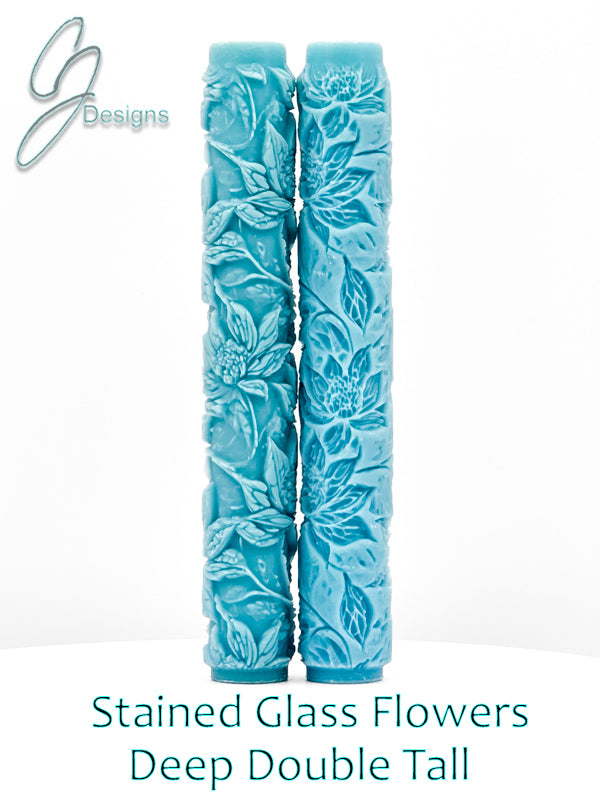 Stained Glass Flowers Deep Impression Texture Rollers
