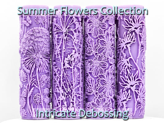 Summer Flowers Collection Intricate Detail Texture Rollers
