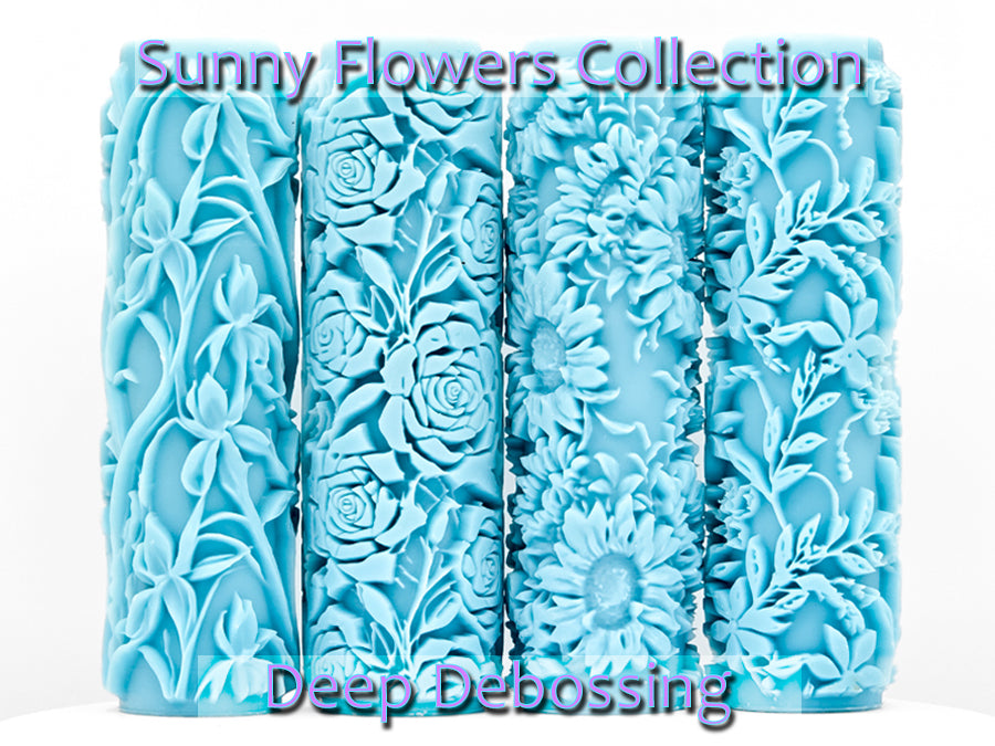 Sunny Flowers Collection Deep Impression Texture Rollers