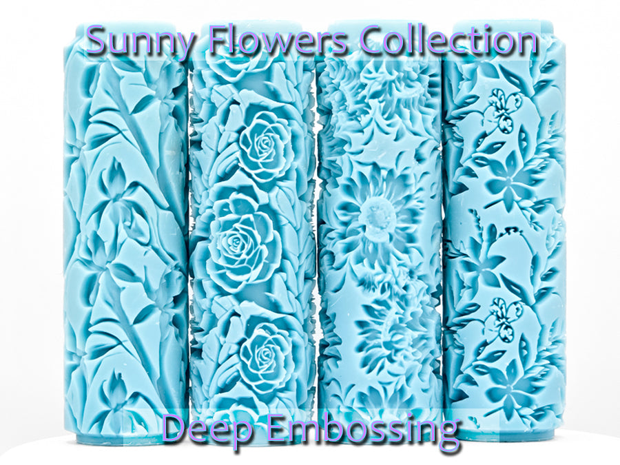 Sunny Flowers Collection Deep Impression Texture Rollers