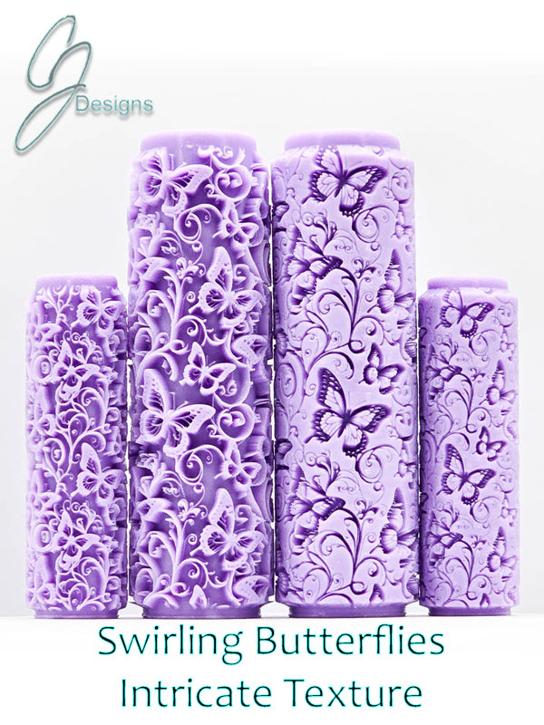 Swirling Butterflies Intricate Detail Texture Roller