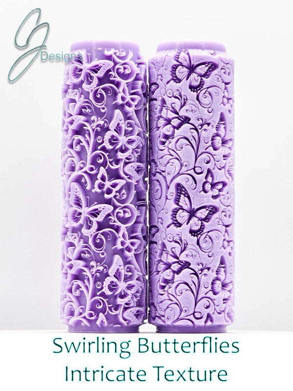 Swirling Butterflies Intricate Detail Texture Roller