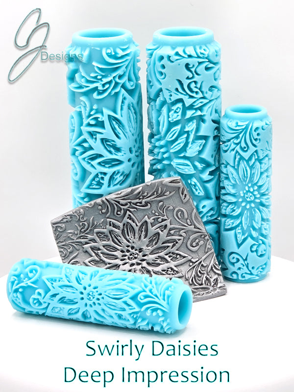Swirly Daisies Deep Impression Texture Rollers