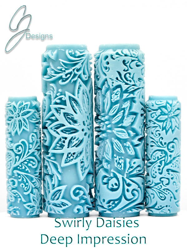 Swirly Daisies Deep Impression Texture Rollers