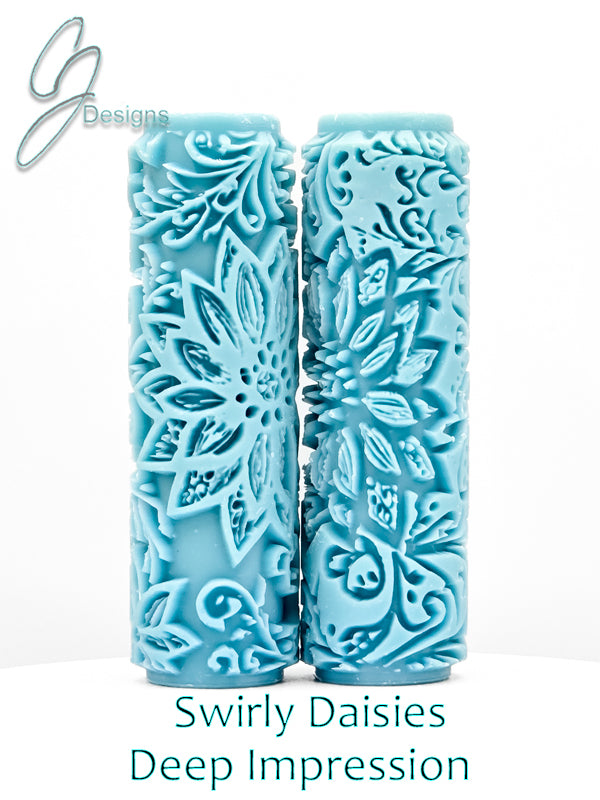 Swirly Daisies Deep Impression Texture Rollers