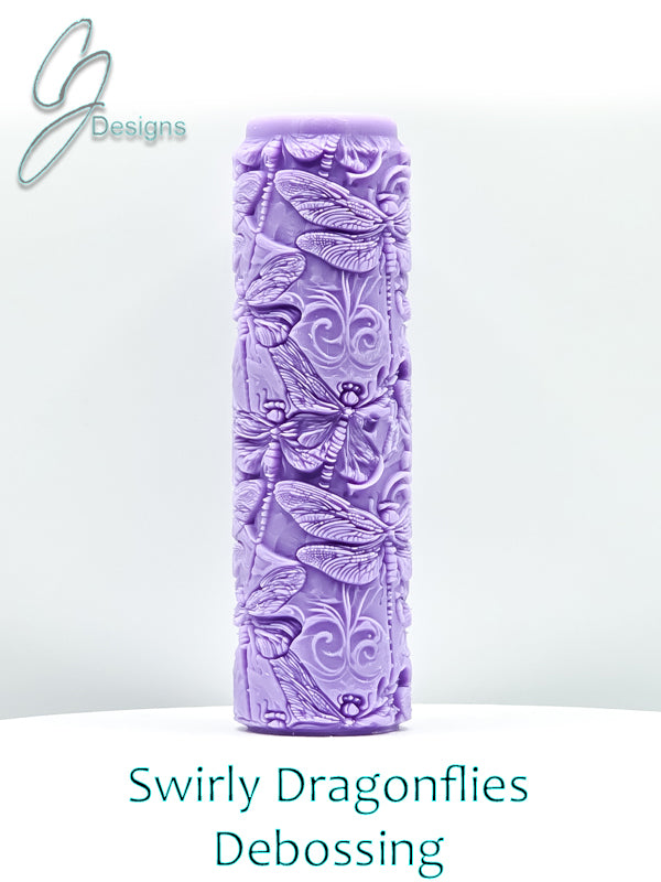Swirly Dragonflies Intricate Detail Texture Roller